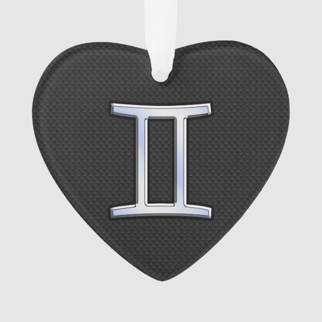 Chrome like Gemini Zodiac Sign Ornament (Vorderseite)