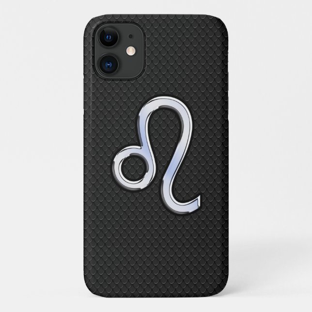 Chrome Like Leo Sign auf Schlangenhaut Case-Mate iPhone Hülle (Rückseite)