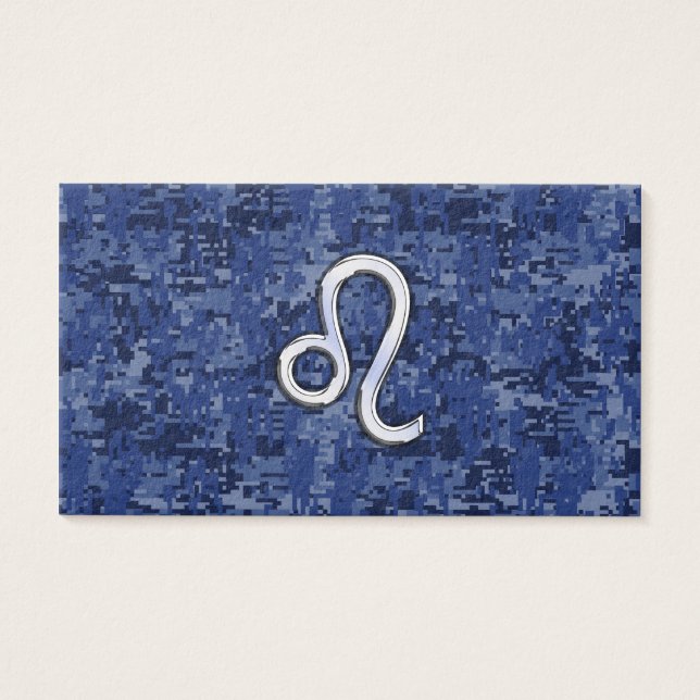 Chrome Like Leo Sign on Navy Blue Digital Camo (Vorderseite)
