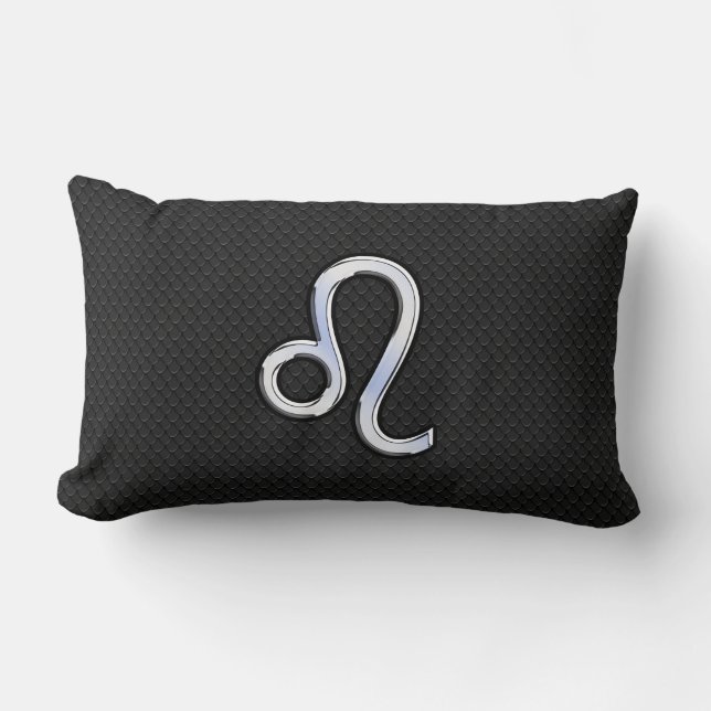 Chrome Like Leo Zodiac Sign auf Schlangenhaut Lendenkissen (Vorderseite)