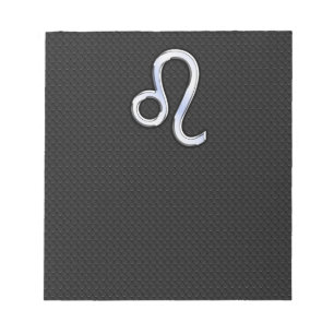 Chrome Like Leo Zodiac Sign auf Schlangenhaut Notizblock