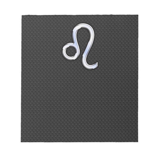 Chrome Like Leo Zodiac Sign auf Schlangenhaut Notizblock (Vorderseite)