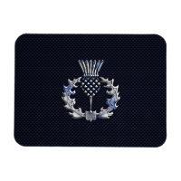 Chrome like on Carbon Fiber Print Scottish Thistle