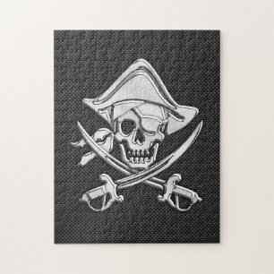 Chrome like Pirate on Black Carbon Fibre