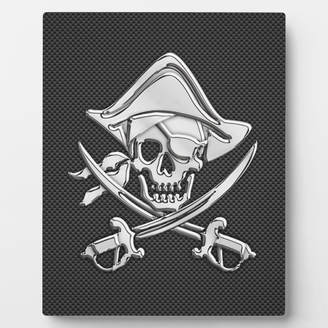 Chrome like Pirate on Black Carbon Fibre Fotoplatte (Vorderseite)