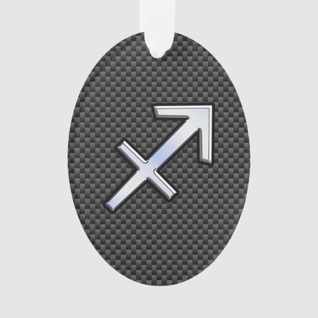Chrome Like Sagittarius Sign Carbon Fiber Print (devant)