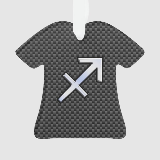 Chrome Like Sagittarius Sign Carbon Fiber Print (devant)