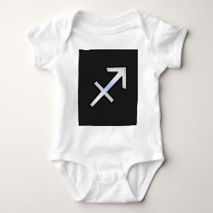 Chrome like Sagittarius Zodiac Sign auf schwarz Baby Strampler