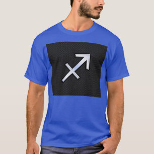 Chrome like Sagittarius Zodiac Sign auf schwarz T-Shirt