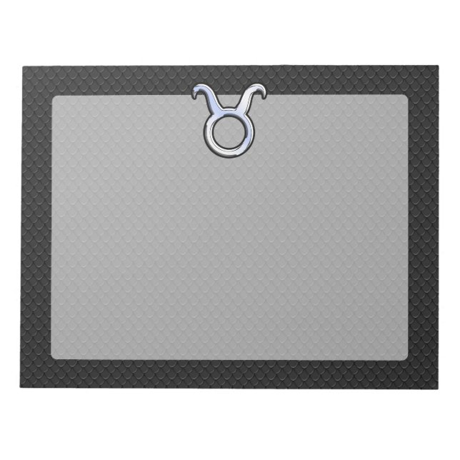 Chrome Like Taurus Zodiac Sign auf Black Snake Ski Notizblock (Vorderseite)