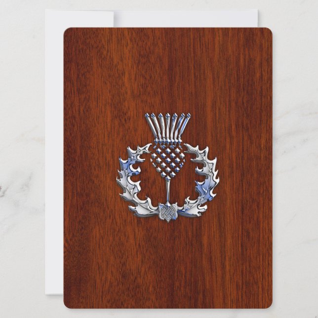 Chrome Like Thistle auf Mahogany Wood Style (Vorderseite)