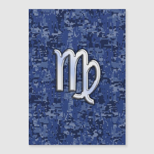 Chrome Like Virgo Zodiac Sign auf Blue Digital Cam Magnetkarte