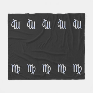 Chrome Like Virgo Zodiac Sign auf Schlangenhaut Fleecedecke