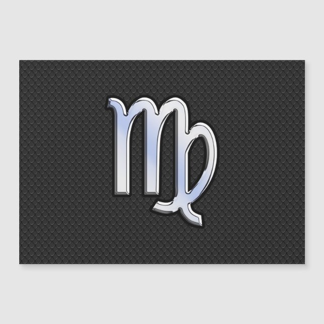 Chrome Like Virgo Zodiac Sign auf Schlangenhaut Magnetkarte (Vorderseite)