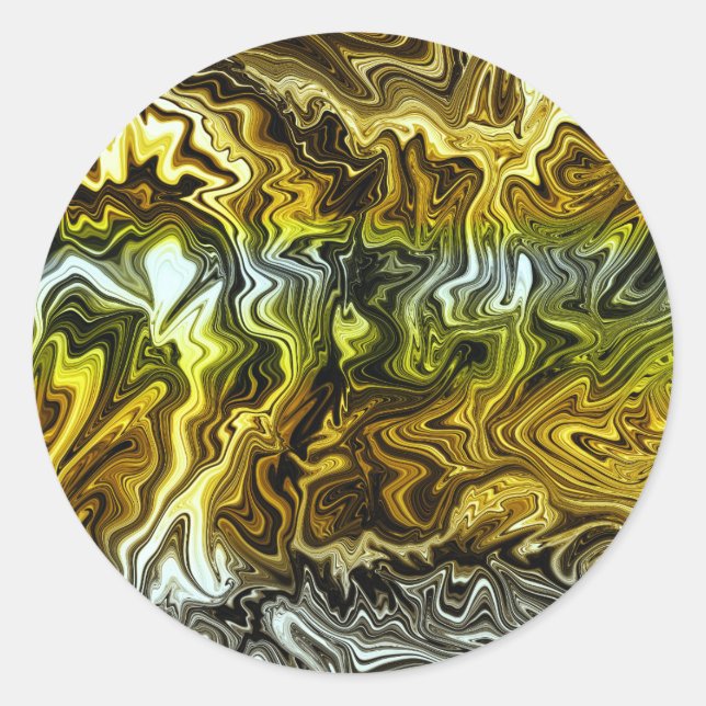 Chrome Liquid Metallic Gold Silver Cooles Party Runder Aufkleber (Vorderseite)