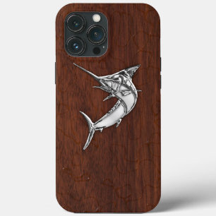 Chrome Marlin Fish on Wet Mahogany Print Case-Mate iPhone Hülle