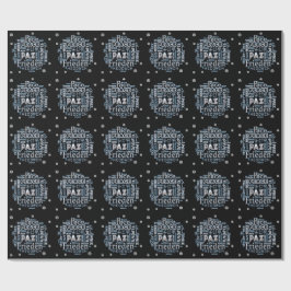 Chrome Multilingual Peace Packpaper auf schwarz Geschenkpapier