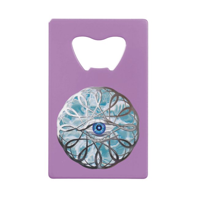 Chrome Mystical Eye Design Geldbeutel Flaschenöffner (Vorderseite)