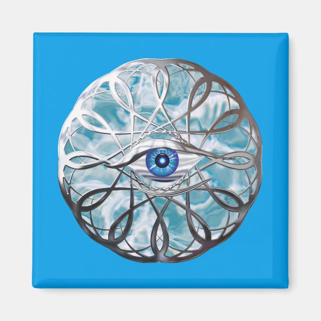 Chrome Mystical Eye Design Magnet (Vorne)