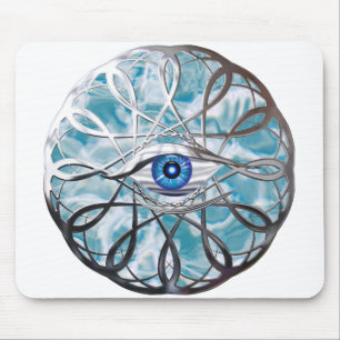 Chrome Mystical Eye Design Mousepad