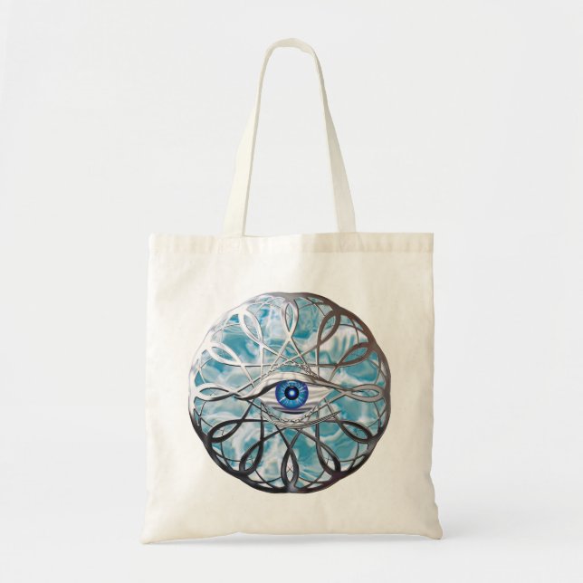 Chrome Mystical Eye Design Tragetasche (Vorne)