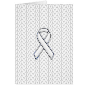 Chrome on White Knit Ribbon Awareness Print