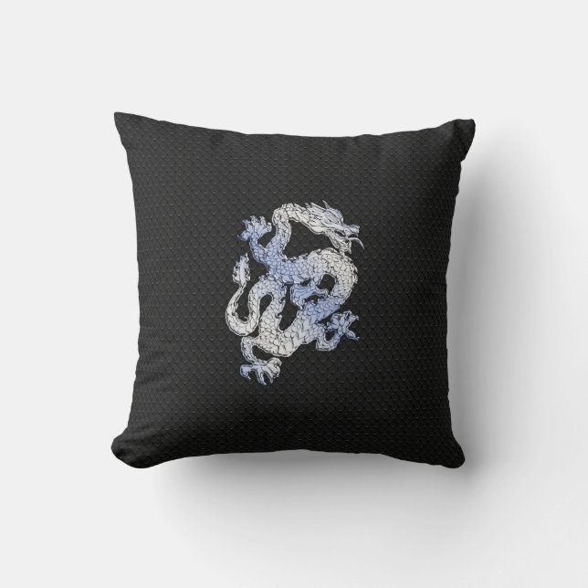 Chrome-Orient Dragon Black Snake Skin Print Kissen (Vorderseite)