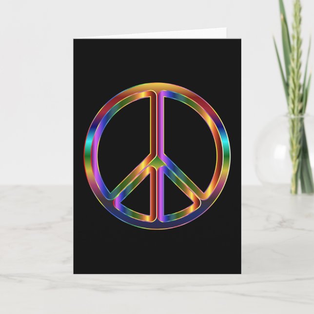 Chrome Peace Sign Karte (Vorderseite)