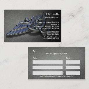 Chrome Professional Medizinischer Caduceus Terminkarte