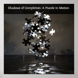 Chrome Puzzle Ascension: Abstrakte moderne Kunst Poster