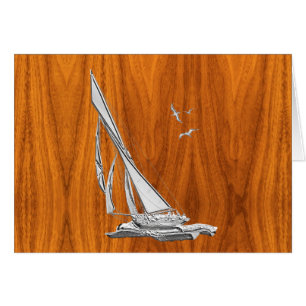 Chrome Regatta Relief boat on Teak Veneer Styles