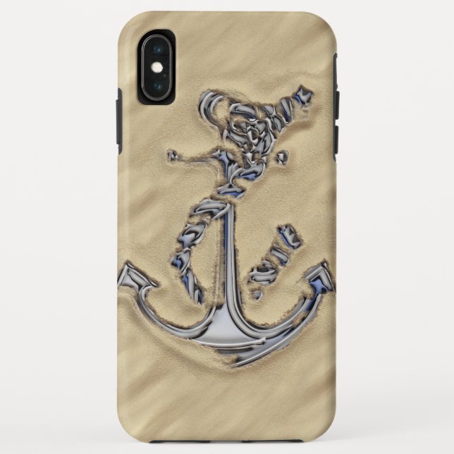 Chrome Rope Anchor am Strand Case-Mate iPhone Hülle (Rückseite)