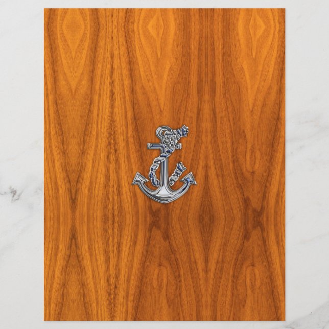 Chrome Rope Anchor auf Teak Veneer (Vorderseite)