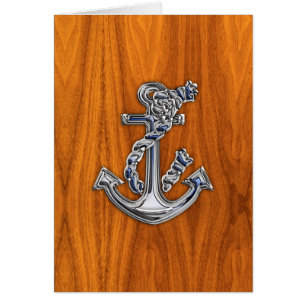 Chrome Rope Anchor auf Teak Veneer