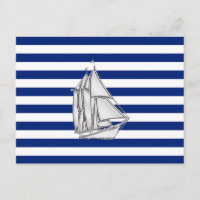 Chrome Sailboat auf nautischen Streifen
