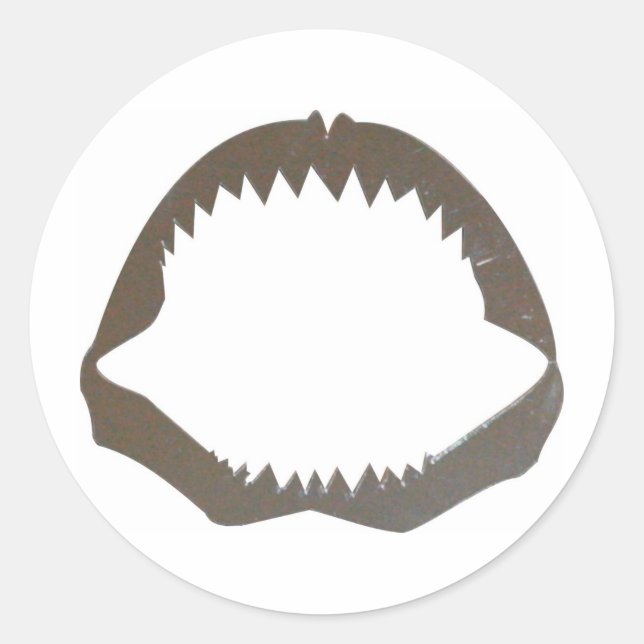 Chrome Shark Jaws Runder Aufkleber (Vorderseite)