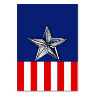 Chrome Silver Star auf Festive Patriotic Colors Tischnummer
