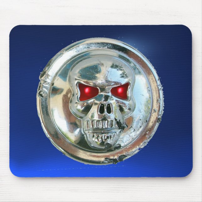 CHROME SKULL, Blue Saphir Mousepad (Vorne)