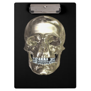 Chrome Skull Clipboard Klemmbrett