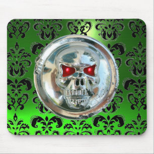 CHROME SKULL ,Damask, grüner Smaragd Mousepad