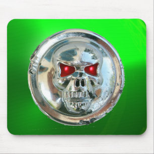 CHROME SKULL , Green Emerald Mousepad