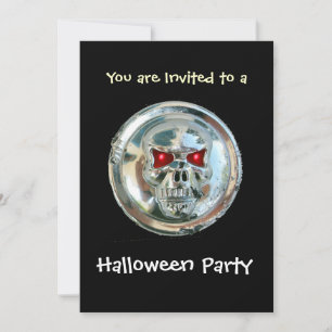 CHROME SKULL HALLOWEEN-PARTY EINLADUNG