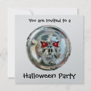 CHROME SKULL HALLOWEEN-PARTY EINLADUNG