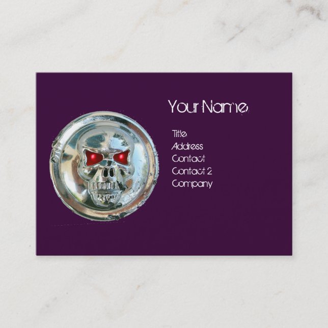 CHROME SKULL LILA UND ROT RUBY MONOGRAM VISITENKARTE (Vorderseite)