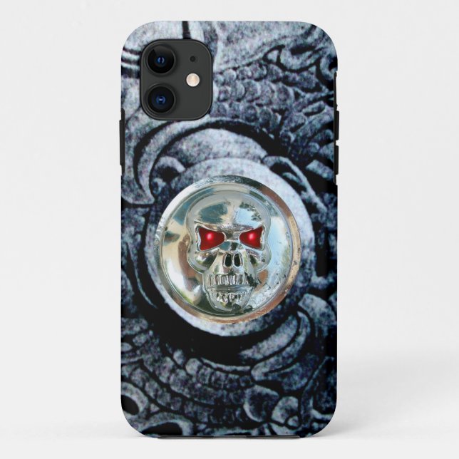 CHROME SKULL MIT FANTASY GRIFFINS Case-Mate iPhone HÜLLE (Rückseite)