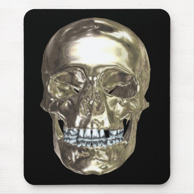 Chrome Skull Mouse Pad Mousepad (Vorne)