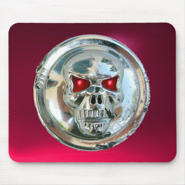 CHROME SKULL, Rosa Ruby Mousepad (Vorne)