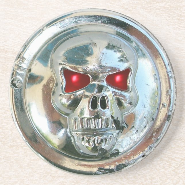 CHROME SKULL SANDSTEIN UNTERSETZER (Vorne)