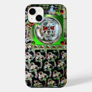 CHROME SKULL , SCHWARZE GRÜNE ROTE EMERALD GEM STE Case-Mate iPhone HÜLLE