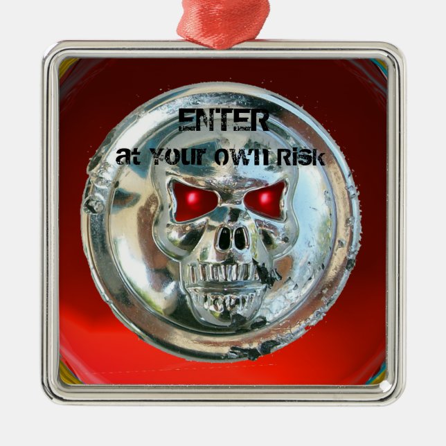 CHROME SKULTUR HANGER ORNAMENT AUS METALL (Vorne)